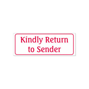 Grundlegende Gummi-Briefmarke "Kindly Return to Se Permastempel