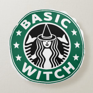 Grundlegende Hexen-Halloween-Deko-Kaffeerrundkisse Rundes Kissen