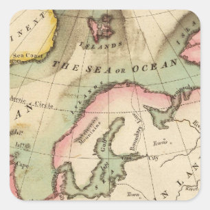 Grundlegende Karte Quadratischer Aufkleber