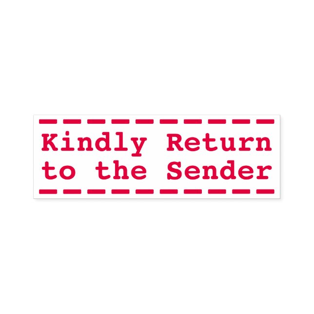 Grundlegende "Kindly Return to the Sender" Kautsch Permastempel (Design)