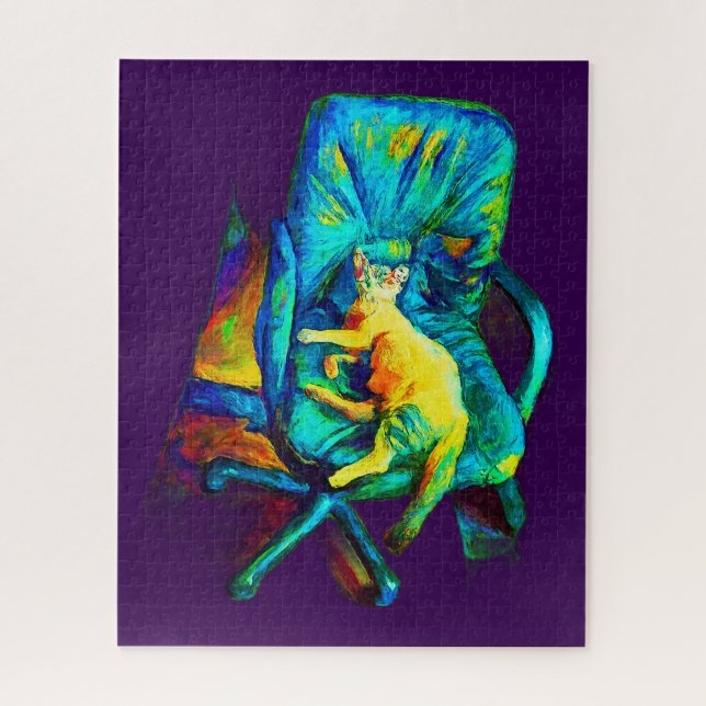 GRUNDLEGENDE KUNST EINER KATZFARBE PUZZLE (Vertikal)