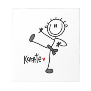 Grundlegende männliche Stickfigur Karate T-Shirts Notizblock