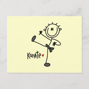 Grundlegende männliche Stickfigur Karate T-Shirts Postkarte