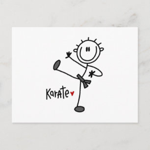 Grundlegende männliche Stickfigur Karate T-Shirts Postkarte