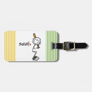 Grundlegende männliche Strichmännchen-Baseball-T - Gepäckanhänger