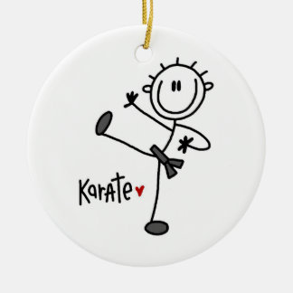 Grundlegende männliche Strichmännchen-Karate-T - Keramik Ornament
