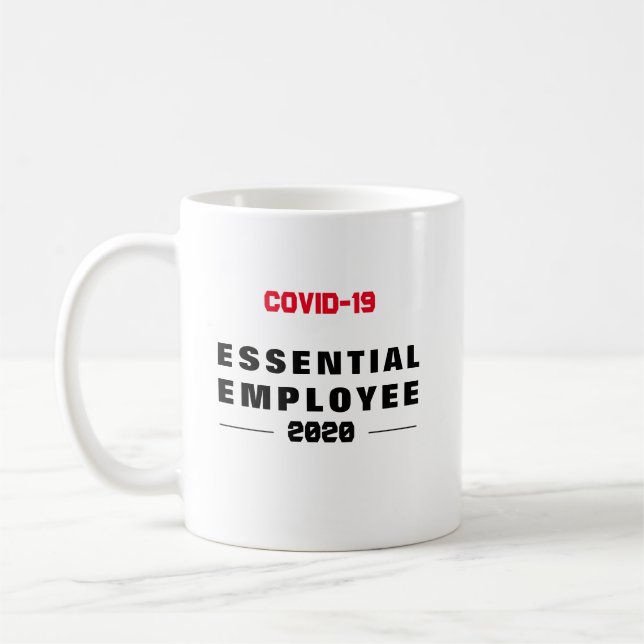 GRUNDLEGENDE MITARBEITER-TASSE COVID-19 KAFFEETASSE (Links)