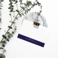 Grundlegende saubere Initialen Weiß dunkelblau