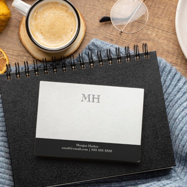 Grundlegende saubere Initialen Weiß Grau Post-it Klebezettel (Von Creator hochgeladen)