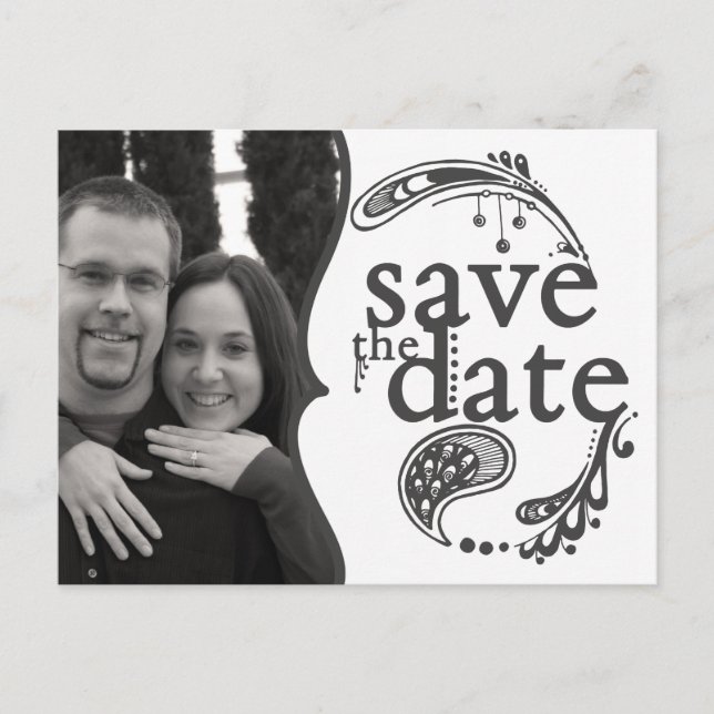 Grundlegende Save the Date Postkarte (Vorderseite)