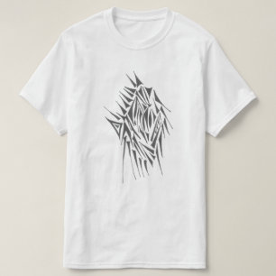 Grundlegende Schwarz-Weiß-Abstrakte Stammes-Tätowi T-Shirt