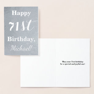 Grundlegende Silver Foil "HAPPY 71. BIRTHDAY" + Na Folienkarte