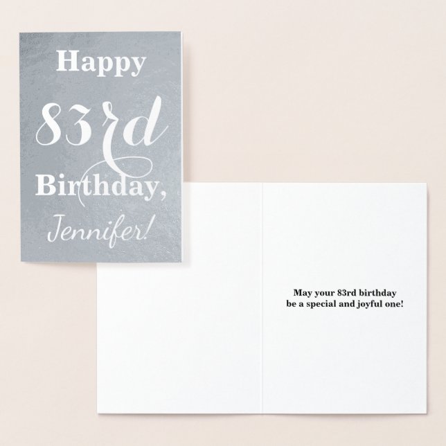 Grundlegende Silver Foil "HAPPY 83. BIRTHDAY" + Na Folienkarte (Anzeige)