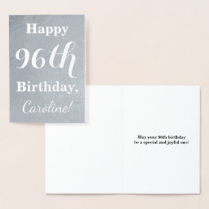Grundlegende Silver Foil "HAPPY 96. GEBURTSTAG" + Folienkarte
