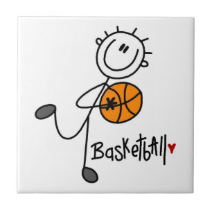 Grundlegende Stäbchenfigur Basketball T-Shirts und Fliese