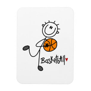 Grundlegende Stäbchenfigur Basketball T-Shirts und Magnet