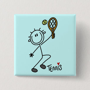 Grundlegende Stick-Figur-Tennis-T-Shirts und Gesch Button
