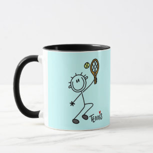 Grundlegende Stick-Figur-Tennis-T-Shirts und Gesch Tasse