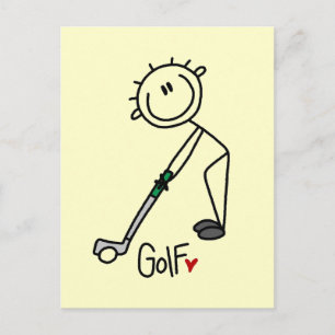 Grundlegende Stick Figure Golf T-Shirts und Gesche Postkarte