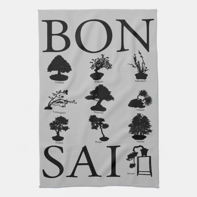 Grundlegende Stile von Bonsai Tree Geschirrtuch (Vertikal)
