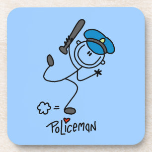 Grundlegende Stockfigur Polizeibeamter Untersetzer