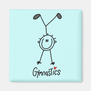Grundlegende Strichmännchen-Gymnastik-T-Shirts un Magnet