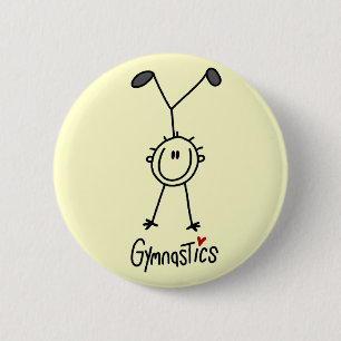 Grundlegende Strichmännchen-Gymnastik-T-Shirts und Button