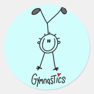 Grundlegende Strichmännchen-Gymnastik-T-Shirts und Runder Aufkleber