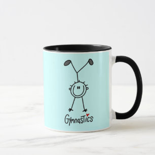 Grundlegende Strichmännchen-Gymnastik-T-Shirts und Tasse