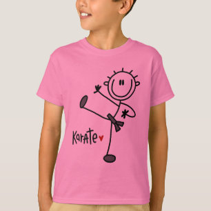 Grundlegende Strichmännchen-Karate-T - Shirts und
