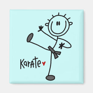 Grundlegende Strichmännchen-Karate-T - Shirts und Magnet