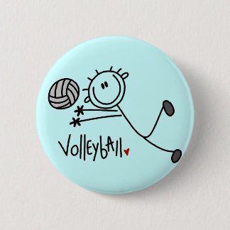 Grundlegende Strichmännchen-Volleyball-T-Shirts Button