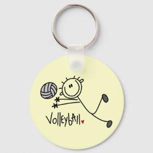 Grundlegende Strichmännchen-Volleyball-T-Shirts Schlüsselanhänger