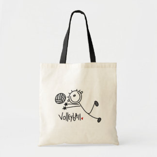 Grundlegende Strichmännchen-Volleyball-T-Shirts Tragetasche