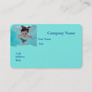 Grundlegende White Template Business Card Schwimmk Visitenkarte