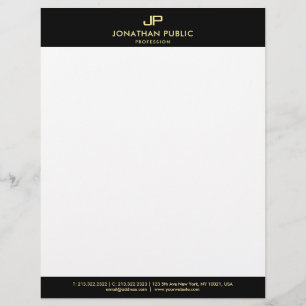 Grundlegender Briefkopf-elegantes Schwarz-weißes Briefbogen