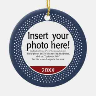 Grundlegender Foto-Rahmen für Weihnachten Keramikornament