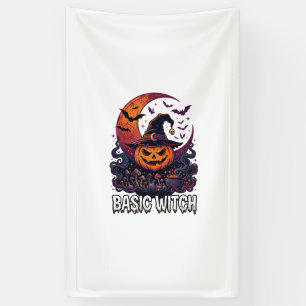 Grundlegender Hexen-Halloween-Kürbis-Halbmond-Kess Banner