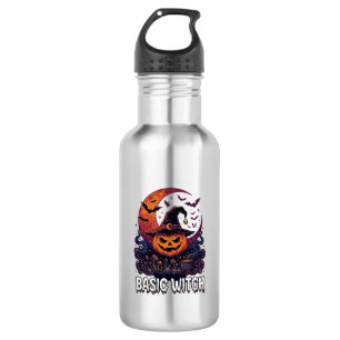 Grundlegender Hexen-Halloween-Kürbis-Halbmond-Kess Edelstahlflasche