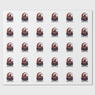 Grundlegender Hexen-Halloween-Kürbis-Halbmond-Kess Geschenkpapier