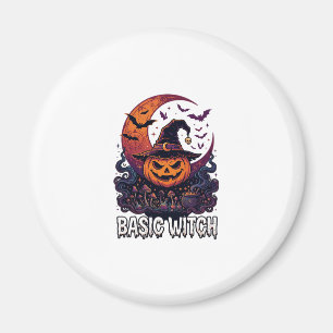 Grundlegender Hexen-Halloween-Kürbis-Halbmond-Kess Magnet