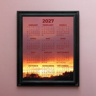 Grundlegender Kalender 2027 Jahresübersicht mit Fo Fotodruck