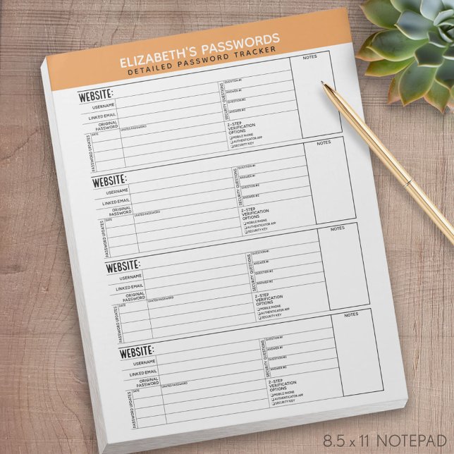 Grundlegender Kennworttracker mit Benutzername Notizblock (Von Creator hochgeladen)