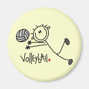 Grundlegender männlicher Strichmännchen-Volleyball Magnet