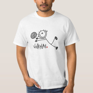 Grundlegender männlicher Strichmännchen-Volleyball T-Shirt