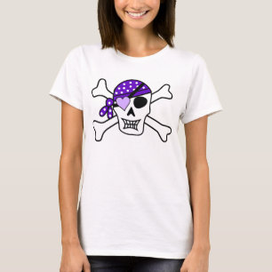 Grundlegender T - Shirt für Frauen/Lila Piratensch
