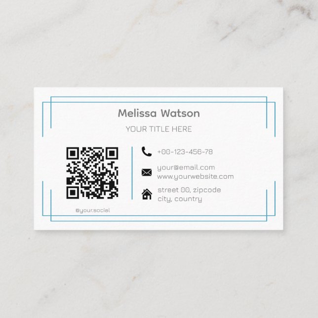 Grundlegender, weißer QR-Code Visitenkarte (Rückseite)