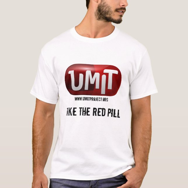 Grundlegender weißer T - Shirt mit Umit Logo (Vorderseite)