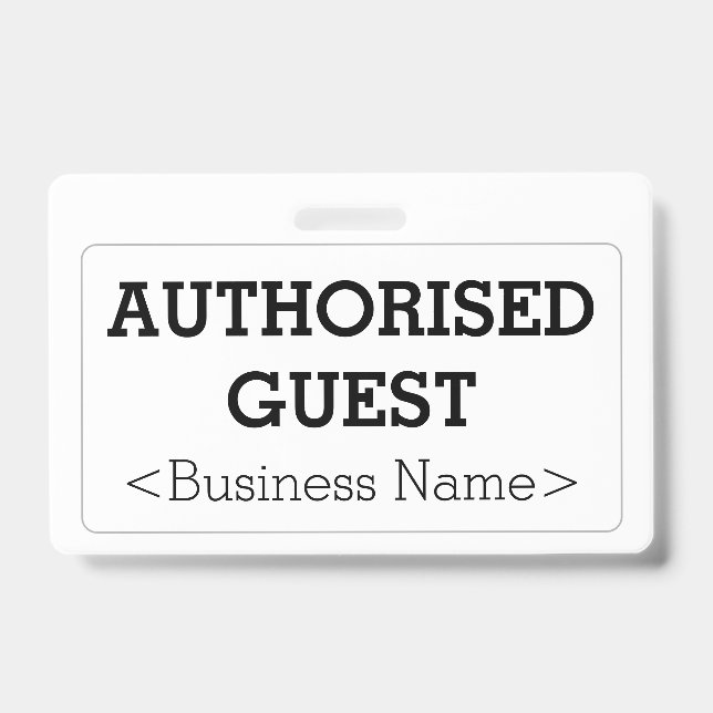 Grundlegendes Abzeichen "AUTHORIZED GUEST" Ausweis (Vorderseite)