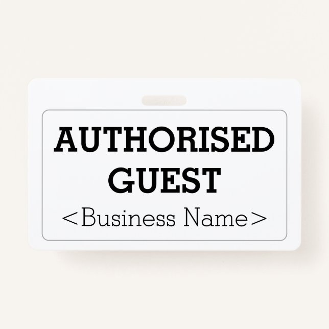 Grundlegendes Abzeichen "AUTHORIZED GUEST" Ausweis (Rückseite)